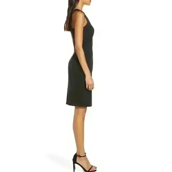 NWT Mesh plunging neckline little black dress - Picture 3 of 7